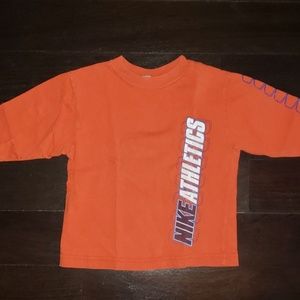 BOY'S ORANGE NIKE LONG SLEEVE T SHIRT